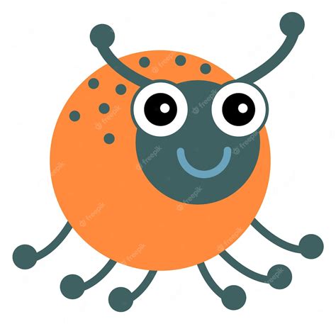 Premium Vector | Cartoon bug character funny smiling cute insect
