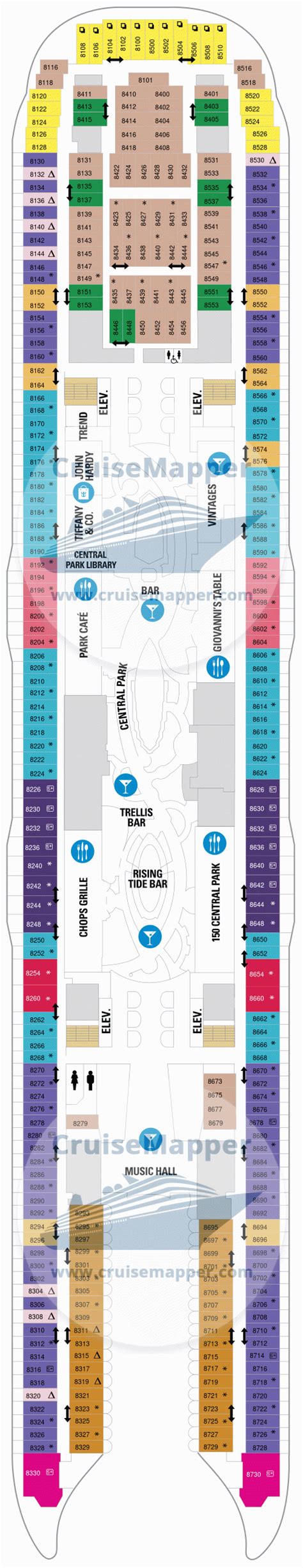 Oasis Of The Seas deck 8 plan | CruiseMapper