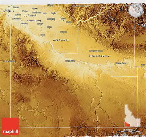 Physical 3D Map of Owyhee County