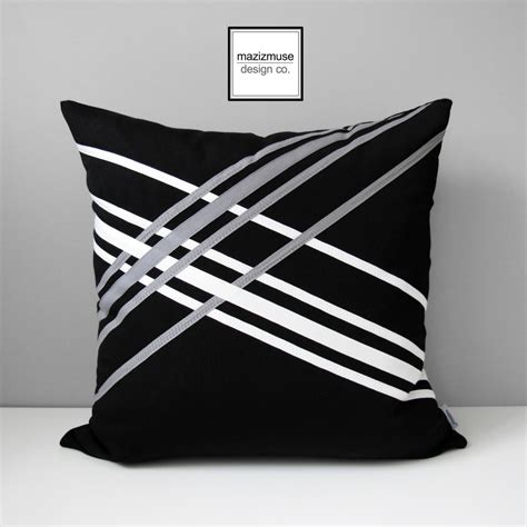 Decorative Black & White Outdoor Pillow Cover, Modern Pillow Cover ...