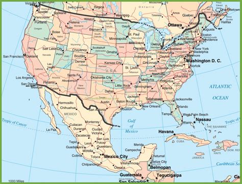 Printable Map Of The United States And Mexico - Printable US Maps