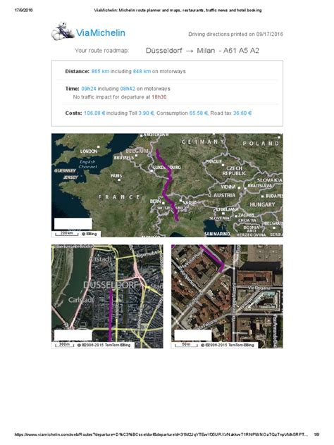 ViaMichelin - Michelin Route Planner and Maps, Restaurants, Traffic News and Hotel Booking | PDF ...