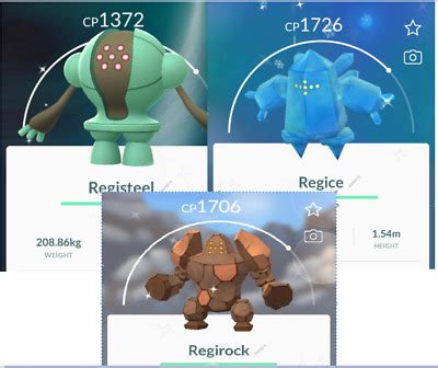 Pokémon Go shiny Regice/ shiny regirock/ shiny registeel ~reliable service | eBay