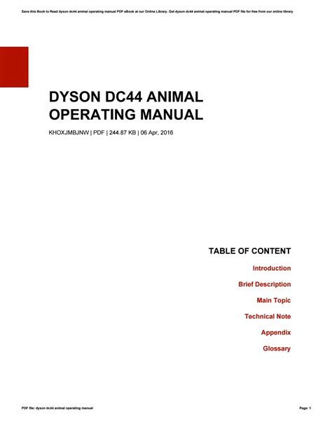 Dyson dc44 animal operating manual by DavidChartier3681 - Issuu