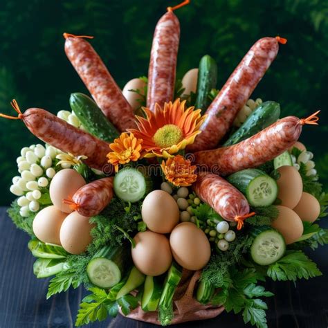 Edible Bouquet, Surprising Sausages Bouquet of Meat Products As an ...