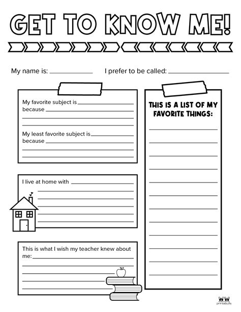 All About Me Printable Worksheets - 50 FREE Printables | Printabulls