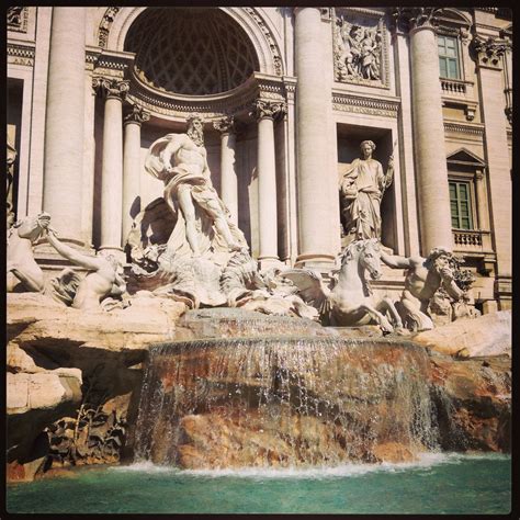 The Trevi Fountain where a key scene from Fellini's La Dolce Vita was filmed and acclaimed as a ...