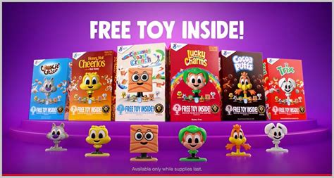 Cereal Squad Figures | Free toys, Cinnamon crunch, General mills cereal