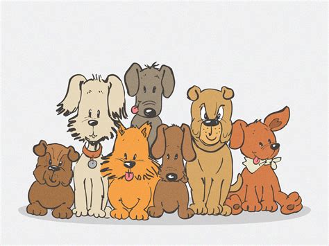 Dog Family Colored Doodle Drawing Vector. Choose from thousands of free vectors, clip art ...