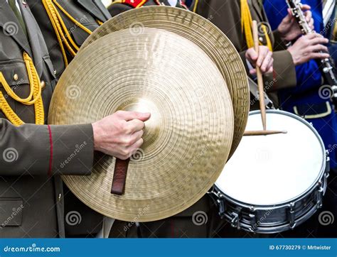 Military Brass Band Marching at the Parade Stock Image - Image of drum ...