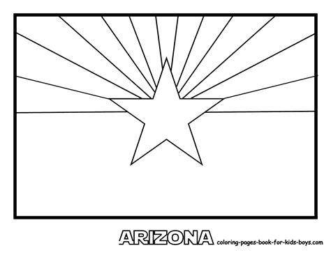 State Flag Coloring Book Page | Flag coloring pages, Arizona state flag, Arizona flag