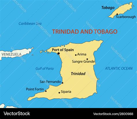 Republic of trinidad and tobago - map Royalty Free Vector