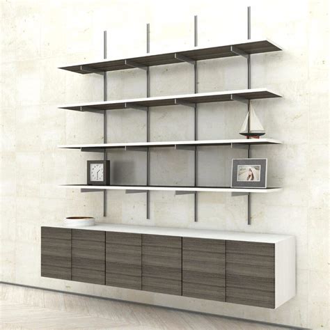 SALE ITEM Wall Mounted Shelves with Cabinets - 3 Bay – Modern Shelving