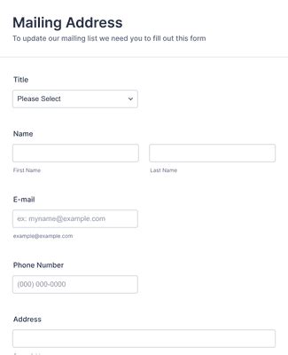 Mailing Address Update Form Template | Jotform