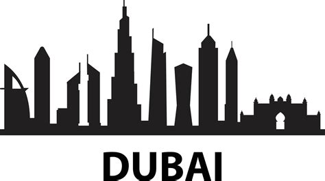 Dubai skyline on white background. Dubai city. United Arab Emirates skyscraper buildings ...