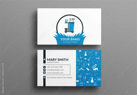 Cleaning Services Business Card Design Stock Template | Adobe Stock