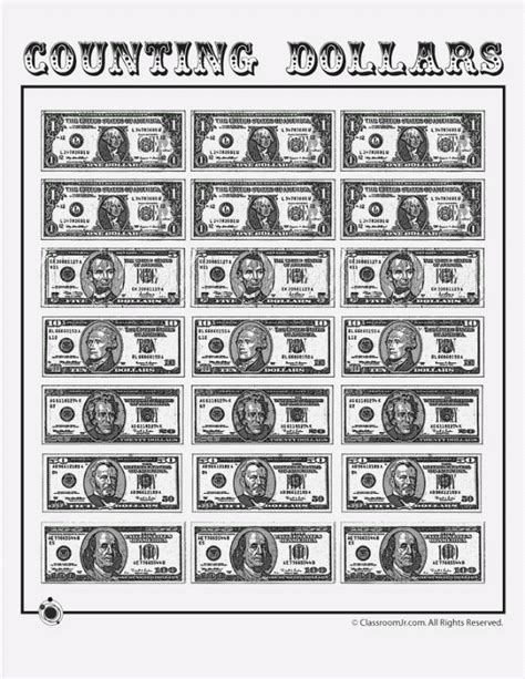 Printable Paper Play Dollars | Woo! Jr Légend Printable Dollar Bills ...