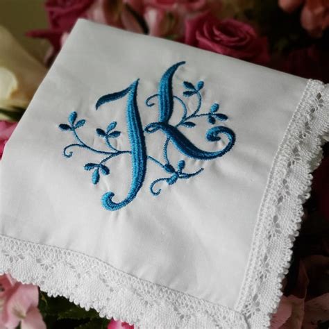 Personalized Handkerchief With Letter Embroidery Monogramed - Etsy