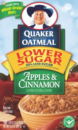 quaker apple and cinnamon oatmeal nutrition facts