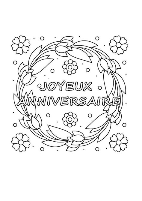 Coloriage Carte Joyeux Anniversaire - télécharger et imprimer gratuit sur ColoriageEnfant.Com