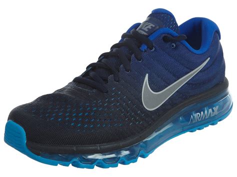 NIKE Mens Air Max 2017 Running Shoes Dark Obsidian/White/Royal Blue ...