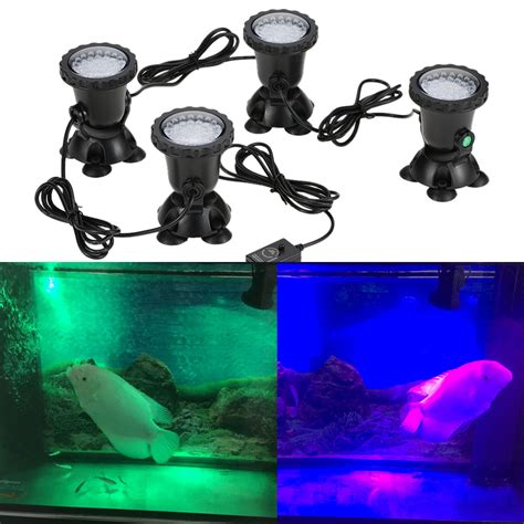 docooler 4-light underwater submersible spot led light spotlight waterproof 6w 12v ip68 rgb for ...