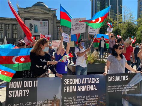 Azerbaijanis' protests against Armenian provocation continue in