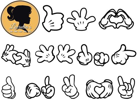 Mickey Hand Love Sign SVG Files, Mouse Ears DXF Cut File for Birthday, Cricut, Die Cut Machine ...