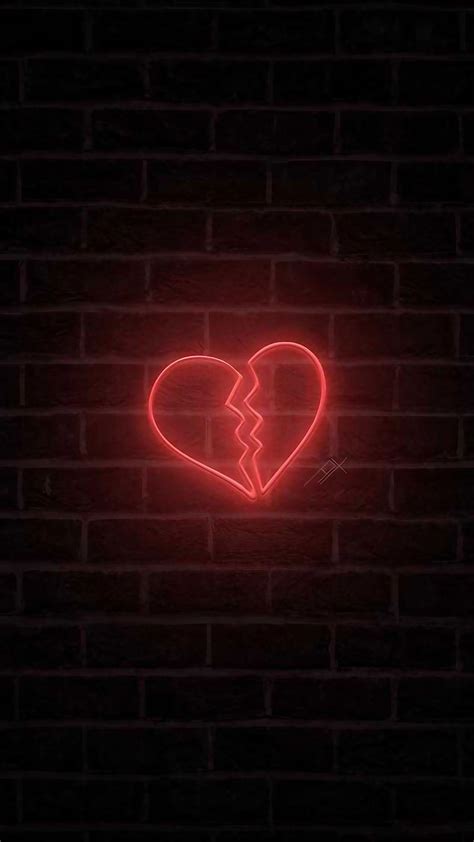 Tuta Hua Dil, Red Led Heart, wall background, HD phone wallpaper | Peakpx