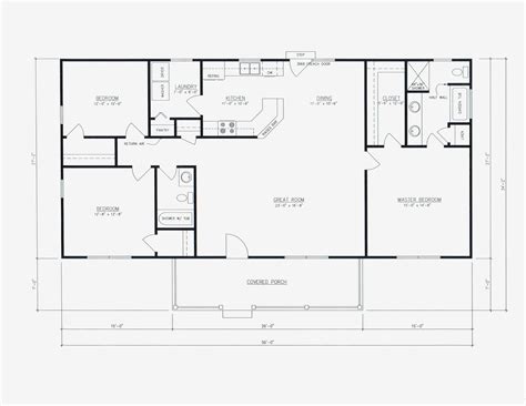 3 Bedroom 2 Bath House Plan Floor Plan. Great Layout 1500 Sq Ft. the Houston House. Large Master ...