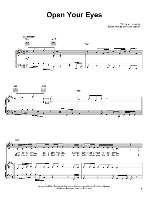 Open Your Eyes | Sheet Music Direct