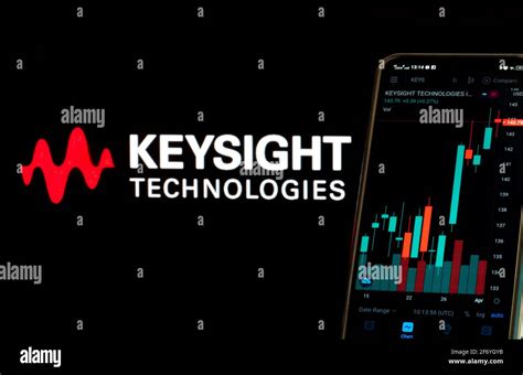 In this photo illustration the stock market information of Keysight ...