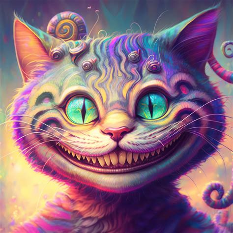 Cheshire Cat Art, Colorful Cat Poster, Cheshire Cat Printable, Cat Portrait, Kitten Print, Home ...