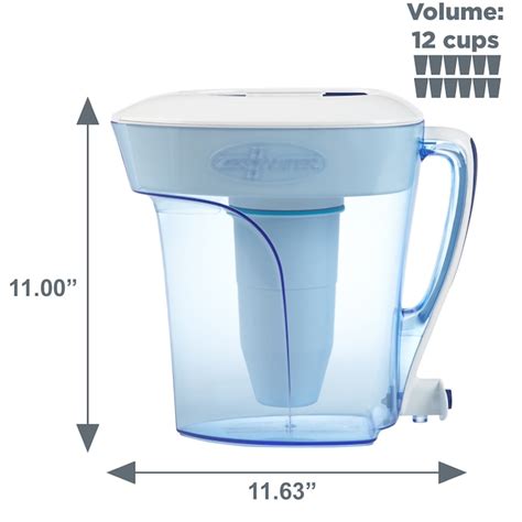 ZeroWater 12-cup Blue Plastic Water Filter Pitcher in the Water Filter ...