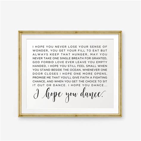 I Hope You Dance Lyrics Printable I Hope You Dance Lyrics - Etsy