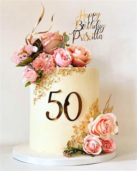 25 Beautiful 50th Birthday Cake Ideas for Men & Women in 2023 | 50th ...