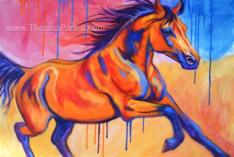 Abstract Horses: Wild Colorful Horse Painting by Theresa Paden