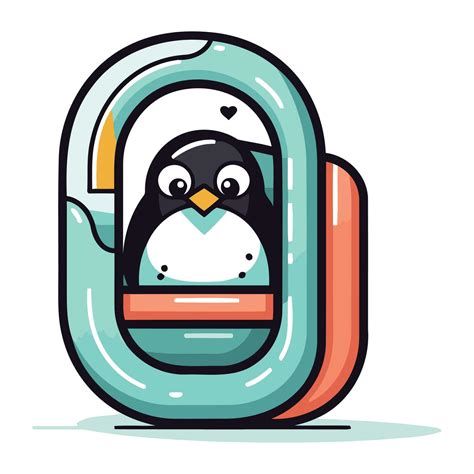 Penguin in an airplane. Vector illustration of a cartoon penguin ...