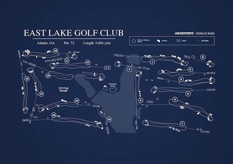 East Lake Golf Club Course Map Digital Download - Etsy