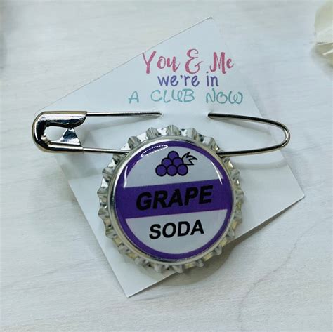 Grape Soda Bottle Cap Safety Pin up Pin Ellie Pin - Etsy