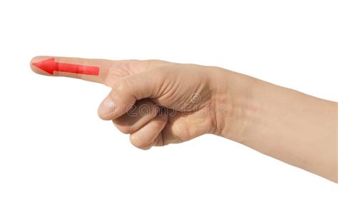 Arrow on finger stock image. Image of expressing, hand - 39494795