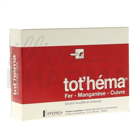 Tot'hema 20Amp/10ml, Carence, Pharmacie française en ligne IllicoPharma