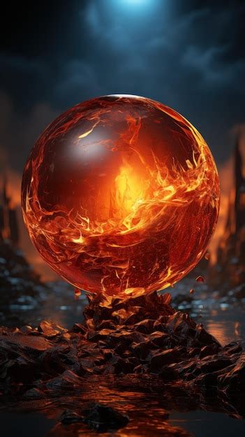 Premium AI Image | _Burning_orb ston_submerges_merging_elements_of_fire uhd wallpaper