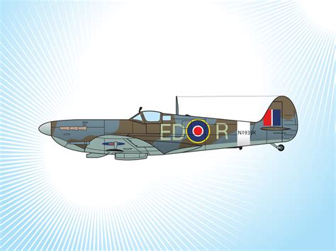 Spitfire Fighter Plane Vector Vector Art & Graphics | freevector.com