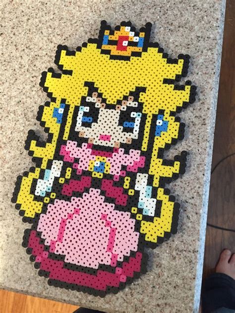 Princess Peach Perler Fuse Bead Pixel Pattern Pixel Art Templates | The ...