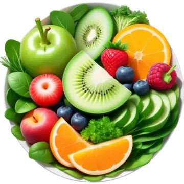 Healthy Food Fresh Salad Fruit And Green Vegetables In Bowl, Element, Design, Transparent PNG ...