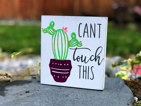 Cant Touch This Cactus Sign Cactus Cactus Decor Cactus | Etsy