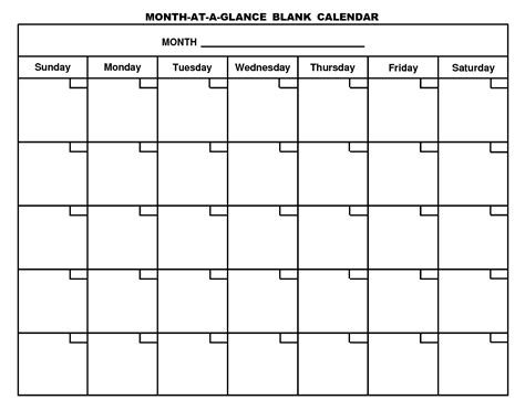 Blank Calendar Template With Lines