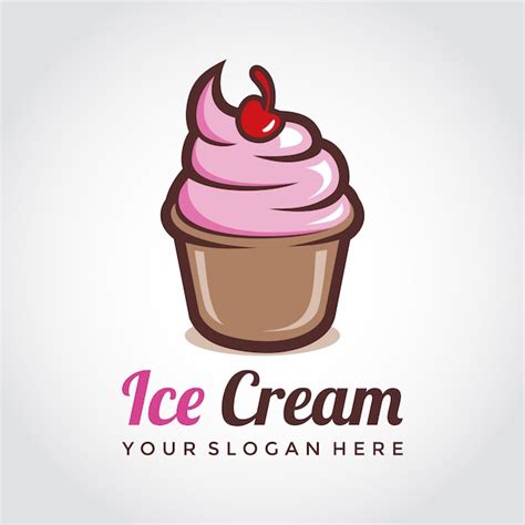 Premium Vector | Ice cream logo template. cartoon style logo.