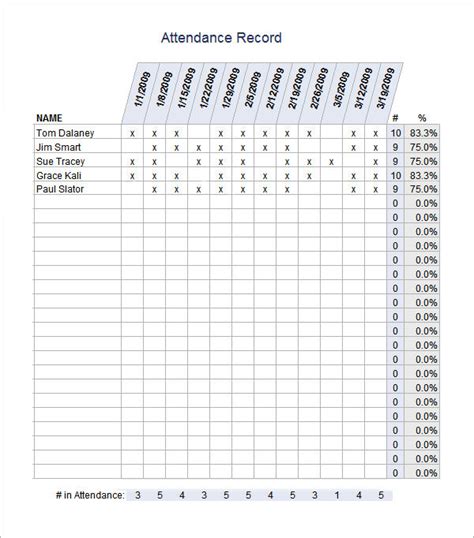 Free Attendance Sheet Template Word Excel Pdf Formats | My XXX Hot Girl